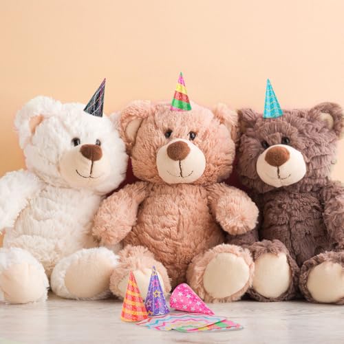 10 Mini Party Hats for Stuffed Animals - Glitter Cone Birthday Hats