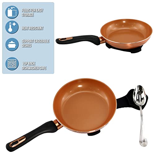 Iconikal Silicone Trivet with Folding Spoon Rest, Heat Safe 460°F