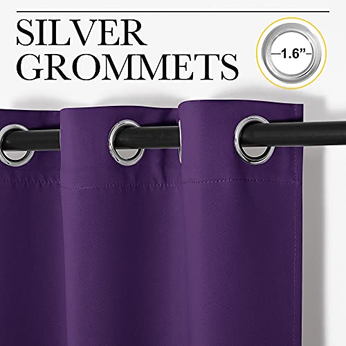 NICETOWN Blackout Curtain Panel, 55W x 78L, Royal Purple