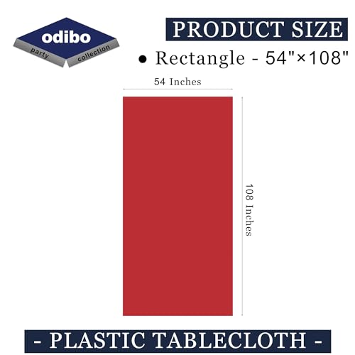 Red Disposable Tablecloth 2 Pack - 54 x 108 Inches for Parties and Events - B3 Red