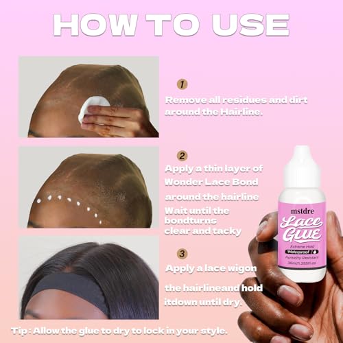 Mstdre Lace Wig Glue Extreme Hold Invisible Waterproof Adhesive 1.285 oz