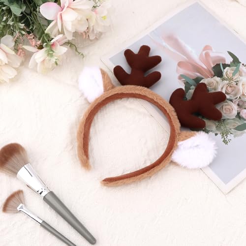 CURASA Reindeer Antler Headband with Bell for Christmas Costumes