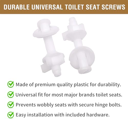 A.I.FORCE 6-Pack Plastic Toilet Seat Hinge Bolt & Screw Replacement Kit