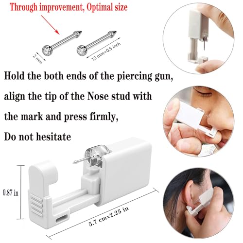 Self Nose Piercing Kit Disposable Nostril Puncture Tool by SLVIEKAE