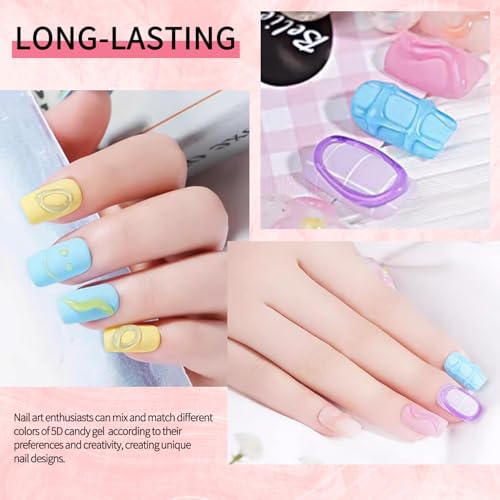 Clear 5D Nail Sculpting Gel for 3D Nail Art Extensions and Rhinestones