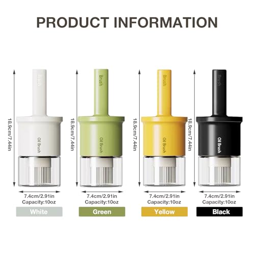 YARRAMATE 300ml Oil Dispenser with Brush - BPA-Free Glass & Silicone