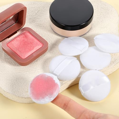 Tiesome Mini Finger Powder Puffs 12 Pcs Soft Makeup Sponges White