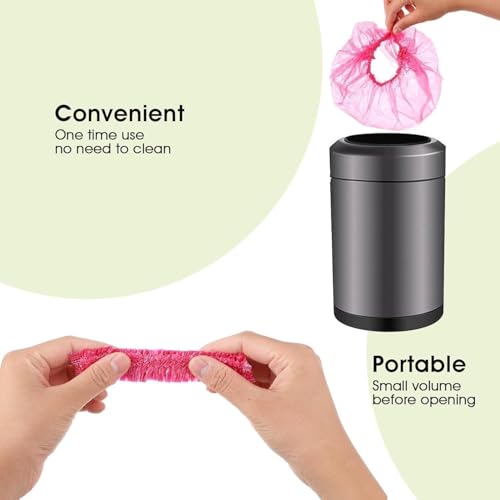 Pink Disposable Shower Caps 100 Pack Large Elastic Plastic Hair Caps