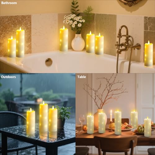 Nimiko Waterproof Flameless LED Candles with Timer & Remote - Ivory, 2 Pack