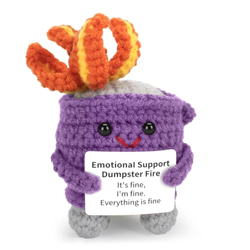 AGIFTMIND Purple Emotional Dumpster Fire Crochet Doll - Hilarious Handcrafted Gift