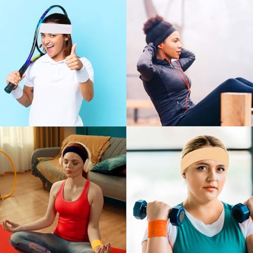 TKYPZY 7 Pack Non-Slip Athletic Headbands for Women Sports Yoga Workout