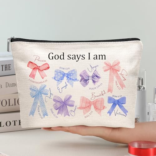 Canvas Makeup Bag Inspirational Cosmetic Pouch Travel Toiletry Organizer