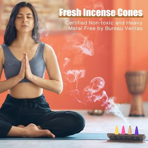 Pavo Cristatus Incense Cones Set A - Lavender, Jasmine, Sandalwood, Cinnamon, Rose, Dragons Blood