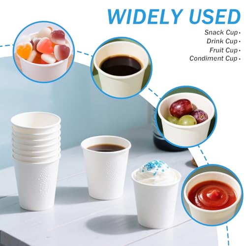 300 Pack 5oz Disposable Paper Cups - Sturdy, Leak-Proof White Cups
