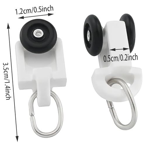 50PCS Black Curtain Roller Hooks - Durable Glider Track Hooks