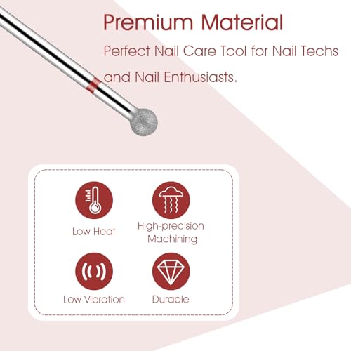 WLLHYF Ball Shape Nail Drill Bit Stainless Steel Cuticle Cleaner