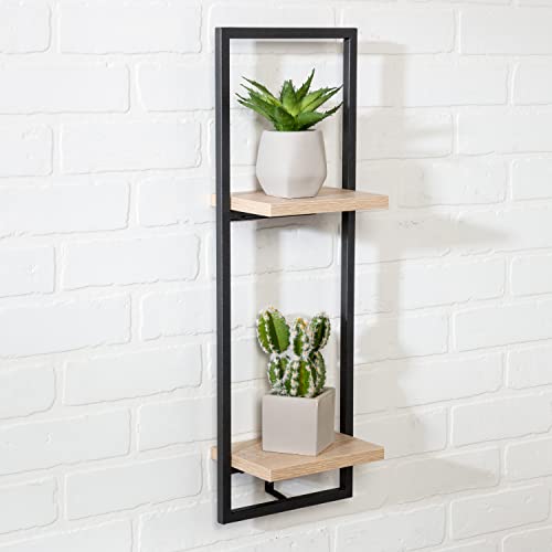 Honey-Can-Do Double Floating Wall Shelf SHF-08572 Natural