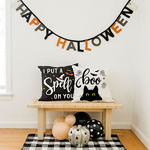 PANDICORN Halloween Throw Pillow Covers 18x18, Hocus Pocus Set of 4