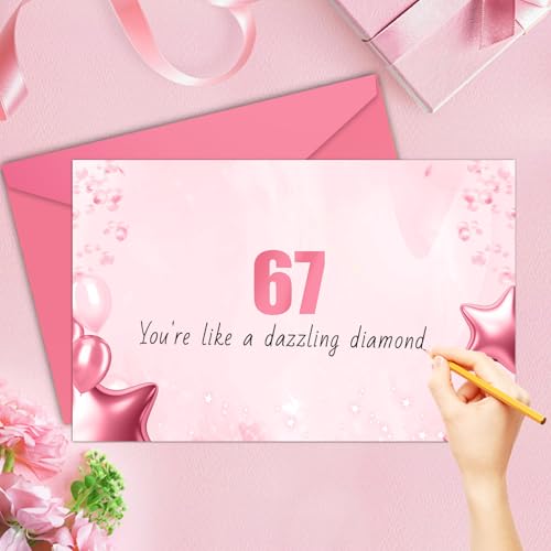 67th Jumbo Birthday Card with Envelope, Retro 1959 Party Decor & Gift
