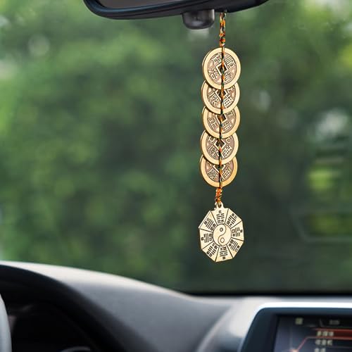 Five Emperor Coins Feng Shui Pendant for Home & Car