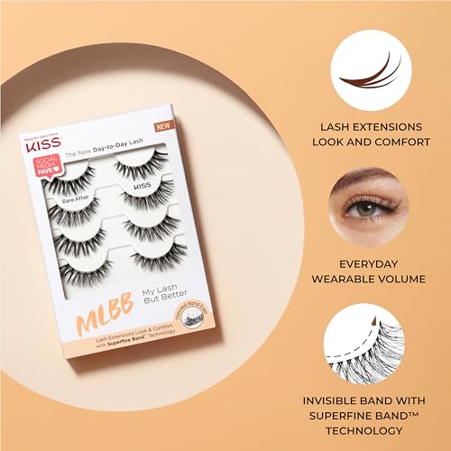 KISS My Lash But Better False Eyelashes - 16mm Natural Volume 4-Pair Pack