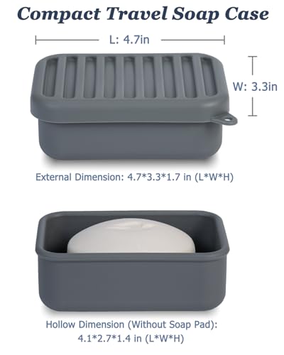 HighHerz Leak-Proof Silicone Travel Soap Case - Portable & Durable