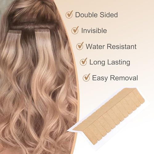 Giofumi Hair Extension Tape Replacement Tabs - 72 Pcs Double Sided Clear Adhesive
