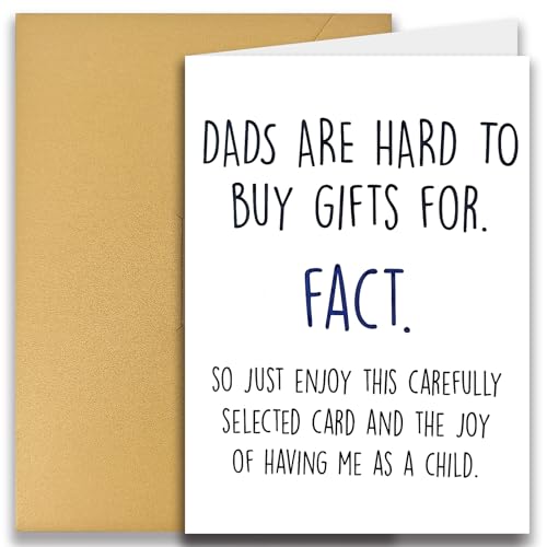 Funny Father's Day Card for Dad with Gold Envelope - 5x7