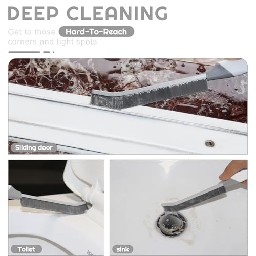 YIGAARUI Premium Crevice Cleaning Brush Set - 3PCS for Bathroom & Kitchen