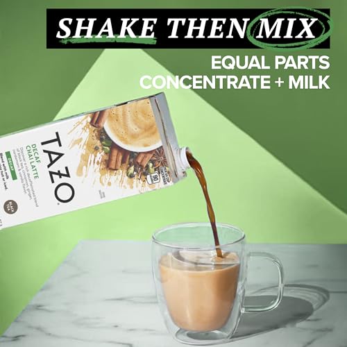 TAZO Decaf Chai Latte Black Tea Concentrate, 32 oz Carton
