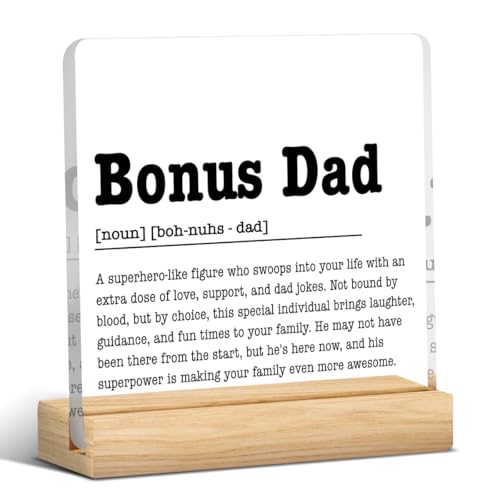 Bonus Dad Acrylic Decor | Perfect Gift for Stepdad | 4x4 Inches