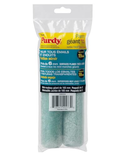 Purdy Parrot Jumbo Mini Roller Cover, 6.5" x 1/4", 2 Pack