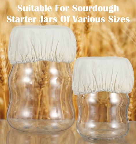 4PCS Sourdough Starter Covers - Reusable Breathable Jar Covers