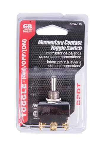 Gardner Bender GSW-123 DPDT Heavy-Duty Toggle Switch, (ON)-OFF-(ON), 20A