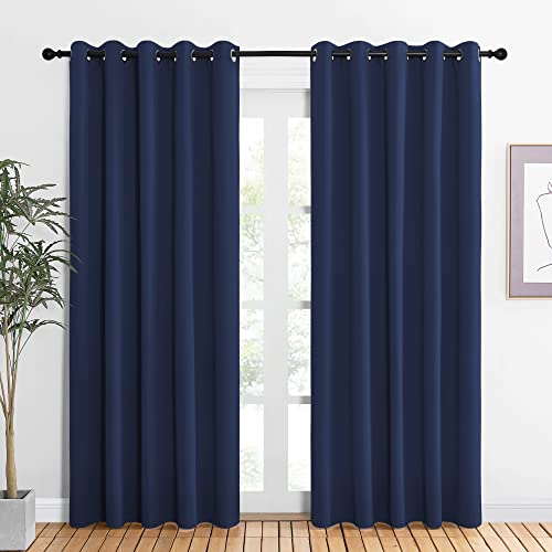 NICETOWN Blackout Curtain Panels - Energy Saving Insulated Drapes (Navy, 60x84 inch)