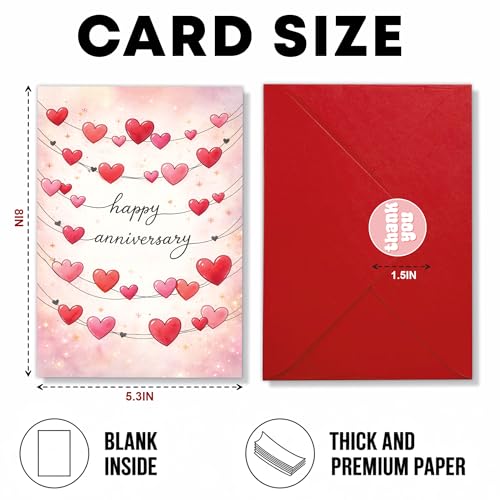 Hieprints Romantic Anniversary Card for Husband, Wife, Boyfriend, or Girlfriend