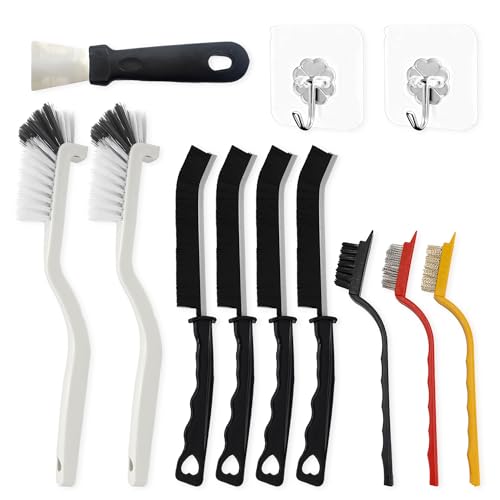 BDS-HOME 12-Piece Crevice Cleaning Brush Set for Kitchen and Bathroom