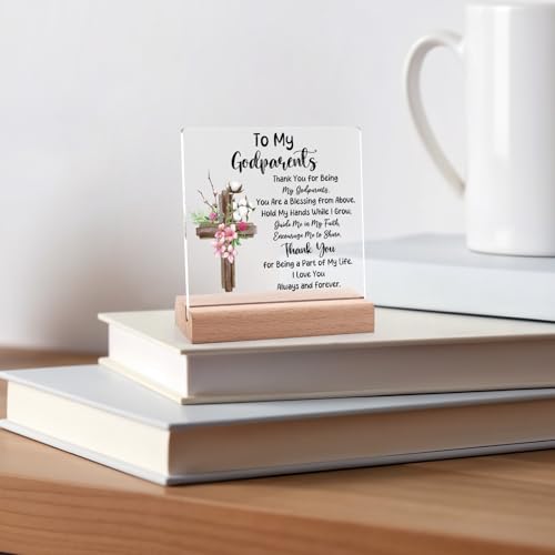 Godparents Gifts Acrylic Plaque with Stand - Appreciation Sign