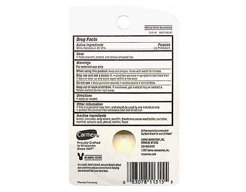 Carmex Original Medicated Lip Balm 0.25 oz for Dry Chapped Lips
