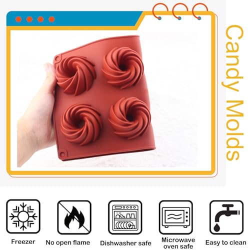 8-Cavity Bundt Silicone Molds for Chocolate & Candy Making