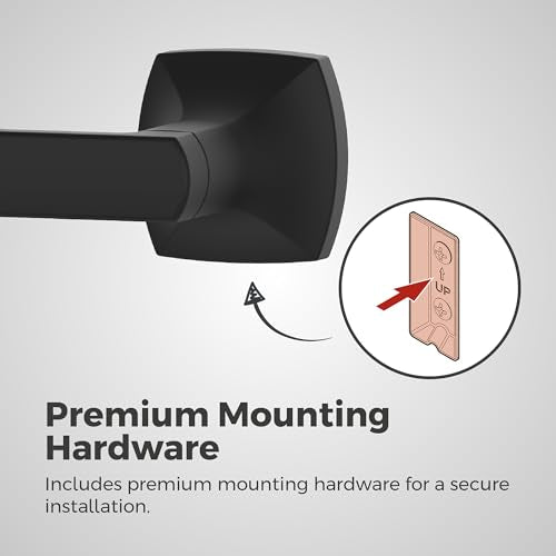 Pfister Vaneri Toilet Paper Holder, Bathroom Tissue Roll Holder, Wall-Mounted, Screw-In, Matte Black Finish, BPHVRI0B
