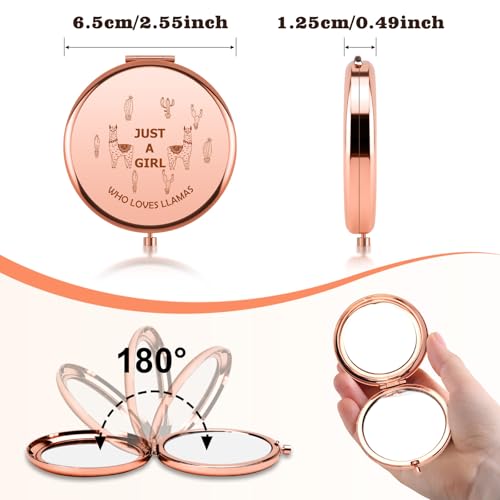 Llama Compact Makeup Mirror Double-Sided Travel Pocket Mirror