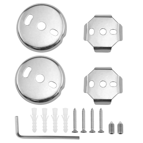 Stainless Steel Towel Bar Replacement Brackets - Silver Round & Square Set