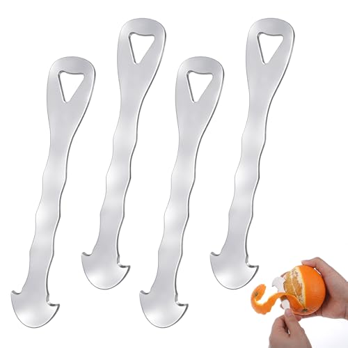 Jeffdad 4-Piece Stainless Steel Citrus Peeler Set with Ergonomic Grip
