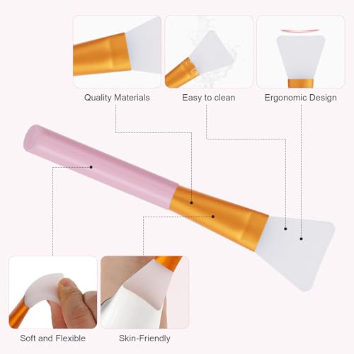 Cinlinso 3-Piece Silicone Face Mask Brush Set, Flexible Applicators