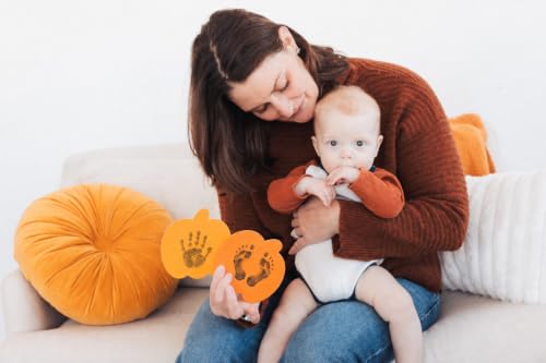 Pearhead Pumpkin Clean-Touch Ink Pad - Baby Handprint & Footprint Kit 2.5x3.5
