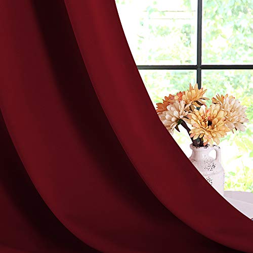 NICETOWN Burgundy Blackout Curtains - 70" x 95" (Pack of 2)