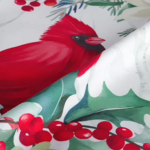 Bonhause Christmas Throw Pillow Covers 18x18 Inch Set of 4 - Cardinal & Reindeer Design