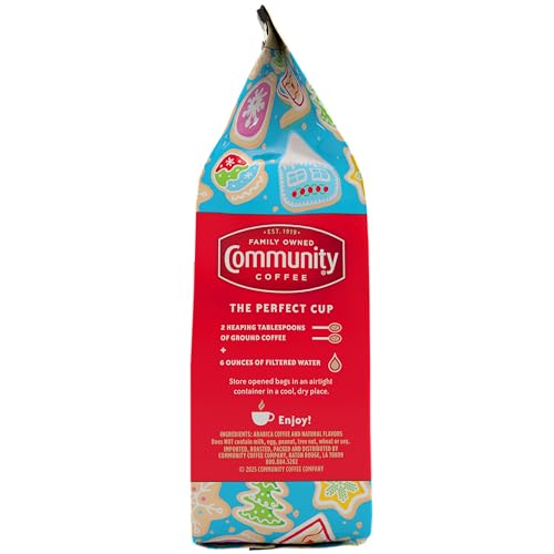 Community Coffee Grandma's Sugar Cookie Ground Coffee - Limited Edition Holiday Flavor, 11oz Pack of 6