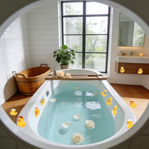 24pcs Duck Non-Slip Bathtub Stickers - Waterproof Shower Floor Decals